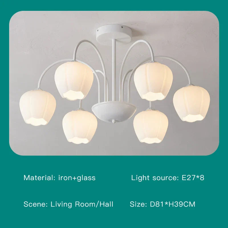 Modern Green White Branch Ceiling Chandelier for Living Room Bedroom Dining Loft