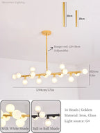 Glass Ball LED Chandelier Modern Pendant Light for Home Decor