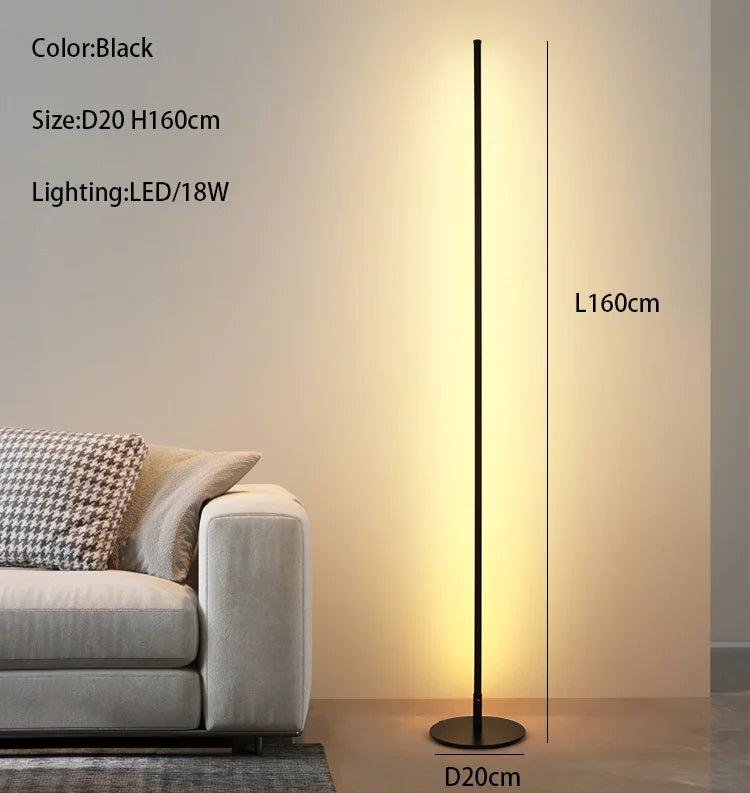 LED Floor Lamp 15W Aluminum Iron Paint Black/White Living Room Bedroom Lighting