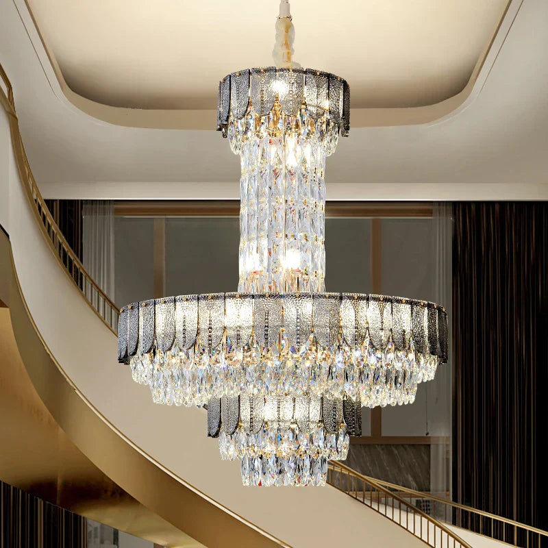 Crystal Chandelier: Postmodern Multi-layer Luxury for Villa, Hotel Lobby, and Living Room