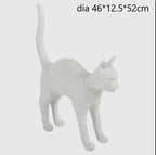 Resin Cat Table Lamp Nordic Animal Desk Light Fixture Art Decor Bedside LED