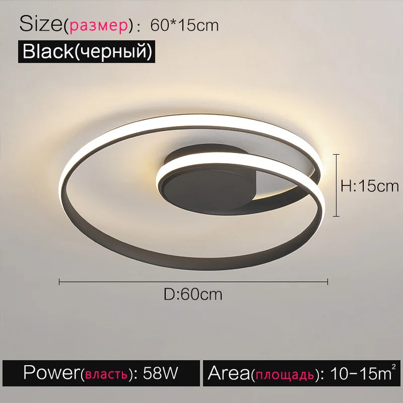 Modern Nordic Style LED Ceiling Lamps Bedroom Study Lighting