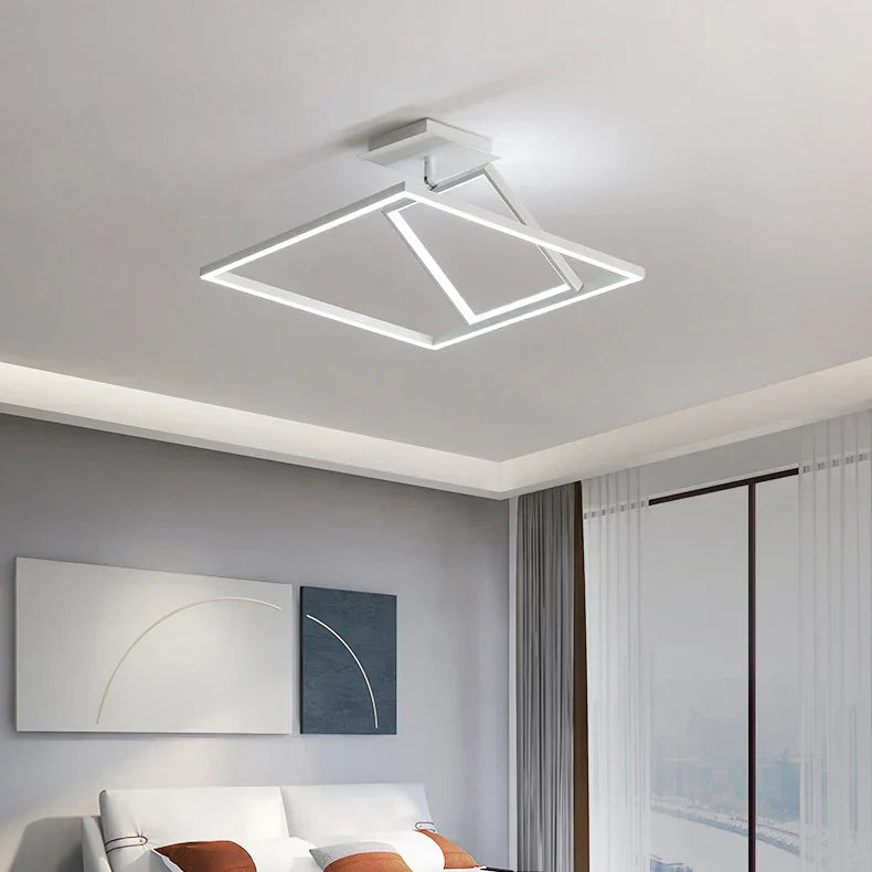 Modern Minimalist LED Ceiling Chandelier Dimmable Bedroom Living Room Lighting