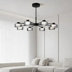 Modern Minimalism Circle Glass Chandelier LED Pendant Lights for Home Decoration