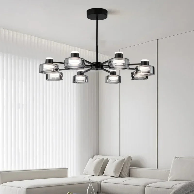 Modern Minimalism Circle Glass Chandelier LED Pendant Lights for Home Decoration
