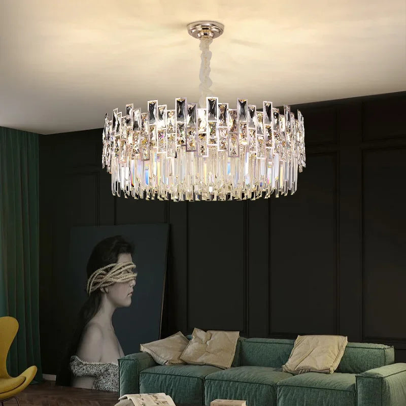 Modern Crystal Chandelier for High-End Living Room Decor Lighting