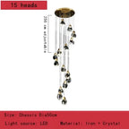 Nordic Villa Crystal Pendant Lights Chandelier for Home Living Room Bedroom Kitchen Shop