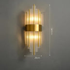 Art Deco Stainless Steel Crystal LED Wall Sconce Black Gold Bedroom Corridor