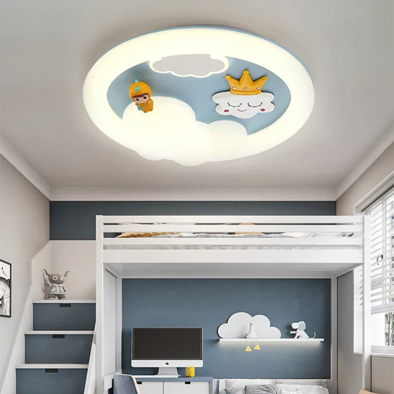 Kids Ceiling Light: Minimalist Pink Blue Lamp for Bedroom or Living Room