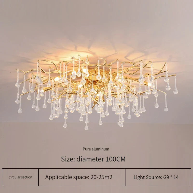 Elegant Gold Crystal Chandelier for Modern Luxury Living Spaces