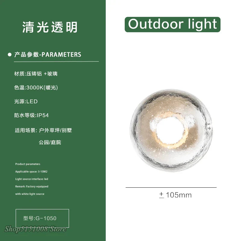 Crystal Wall Light for Outdoor, Stair, Aisle, Villa, Courtyard, Balcony