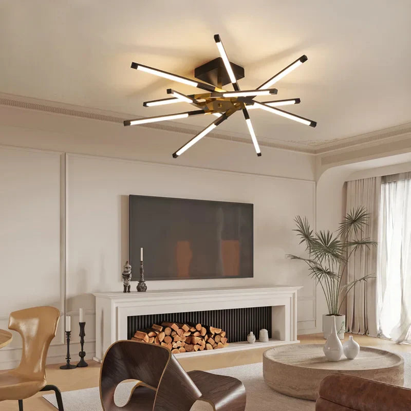 Dimmable LED Ceiling Chandelier, Modern Interior Lighting for Dining Room, Bedroom, Living Room
