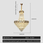 Smart Dimming Crystal Chandelier for Luxury Villa Living Room, High-end Duplex Building Atmosphere