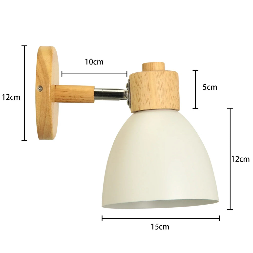 Nordic Wood LED Wall Lamp Modern Bedroom Living Room Sconce Lighting