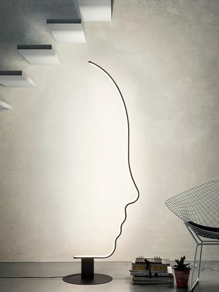 Modern Minimalist Human Face LED Floor Lamp for Living Room and Bedroom