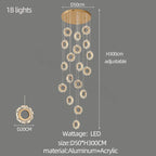 Modern Flower Ring LED Chandelier for High-Rise Duplex Living & Dining Rooms