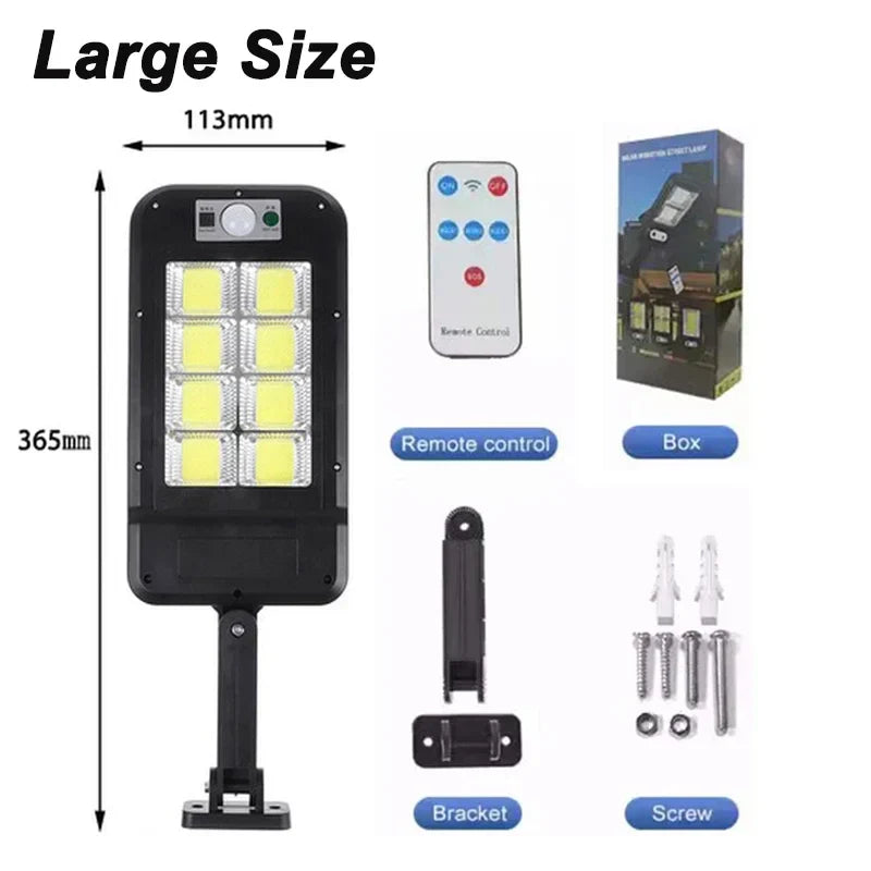Solar Outdoor Street Light: 3 Modes, Motion Sensor, Remote Control - Waterproof Design