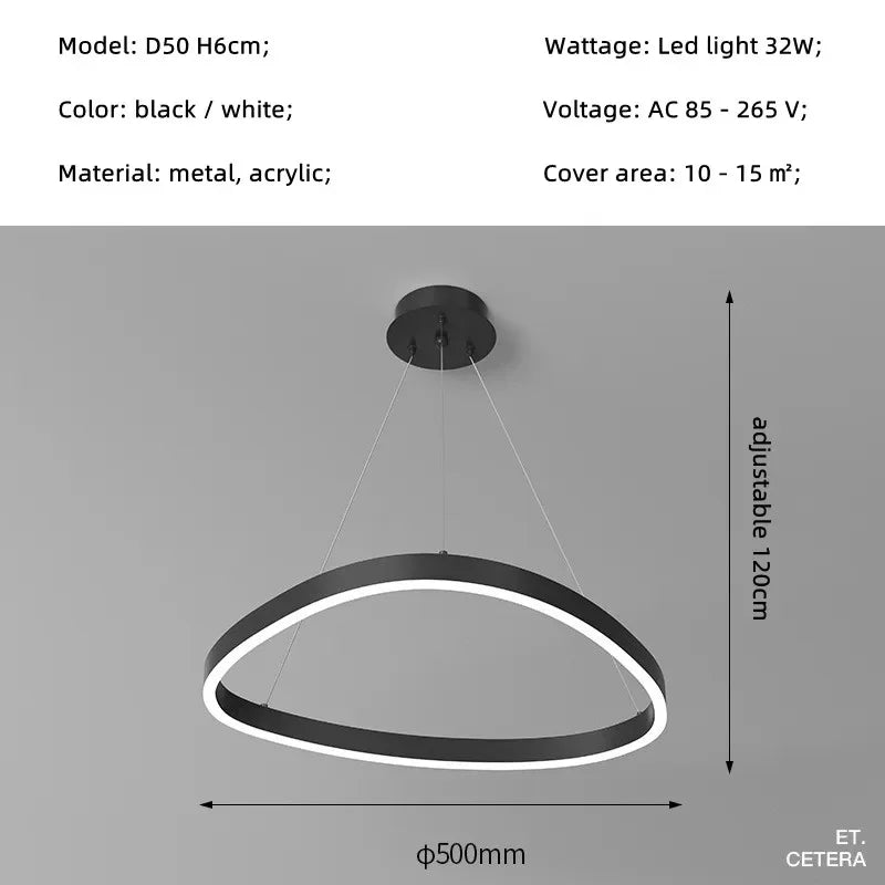 Nordic Living Room Irregular LED Pendant Lights, Minimalism Design