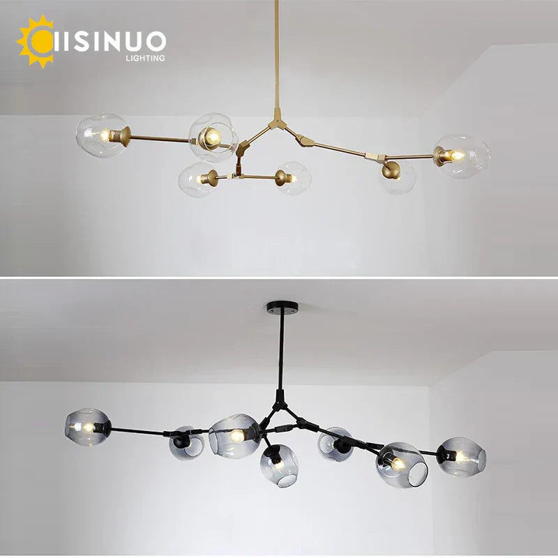 Molecular Design Glass Chandelier Ceiling Pendant for Luxury Living & Dining Rooms