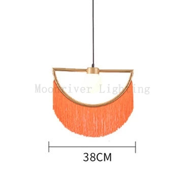 Pink Tassel Bedside Chandelier, Nordic Ins Style Creative Bedroom Lamp