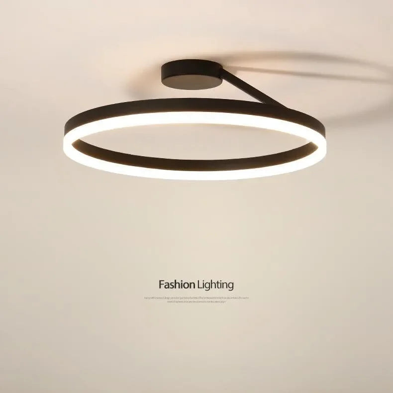 Minimalist Round LED Ceiling Chandelier | Aluminum Living Room Bedroom Light Fixtures