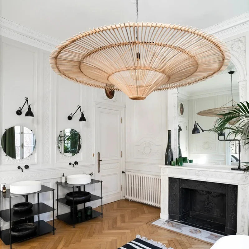Nordic Rattan Chandelier: Stylish Wicker Lighting for Home Décor