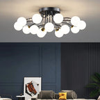 Glass Bubble Ball Crystal LED Ceiling Light - Black Gold Aesthetic Décor