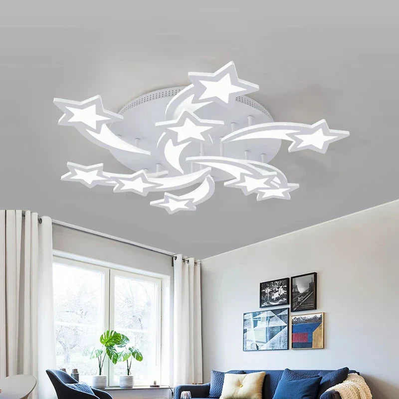 LED Acrylic Chandelier with Remote for Bedroom Dining Living Room Lighting