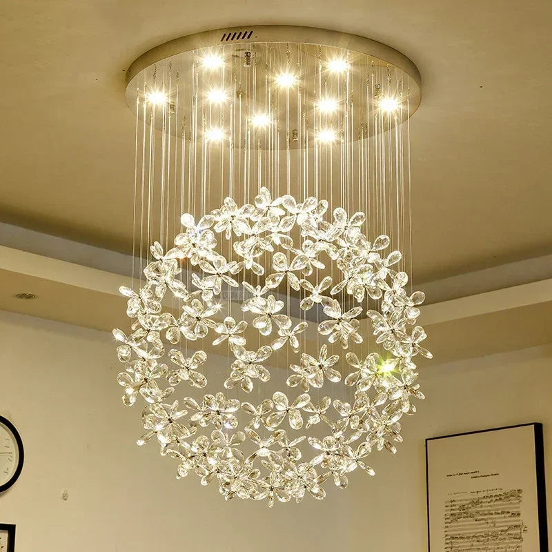 Flower Ball Chandelier with GU10 LED Lights for Modern Villa Lighting