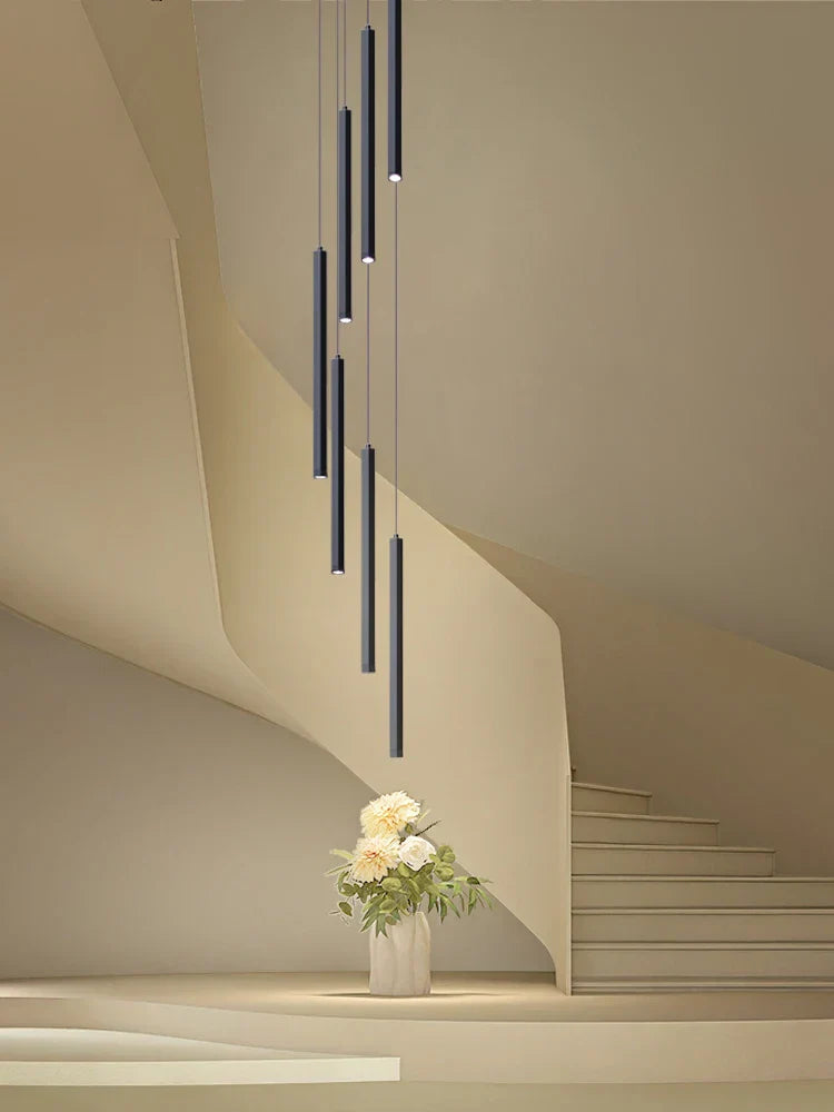 LED Chandelier Stairs Pendant Ceiling Lamp for Hotel Lobby Decor