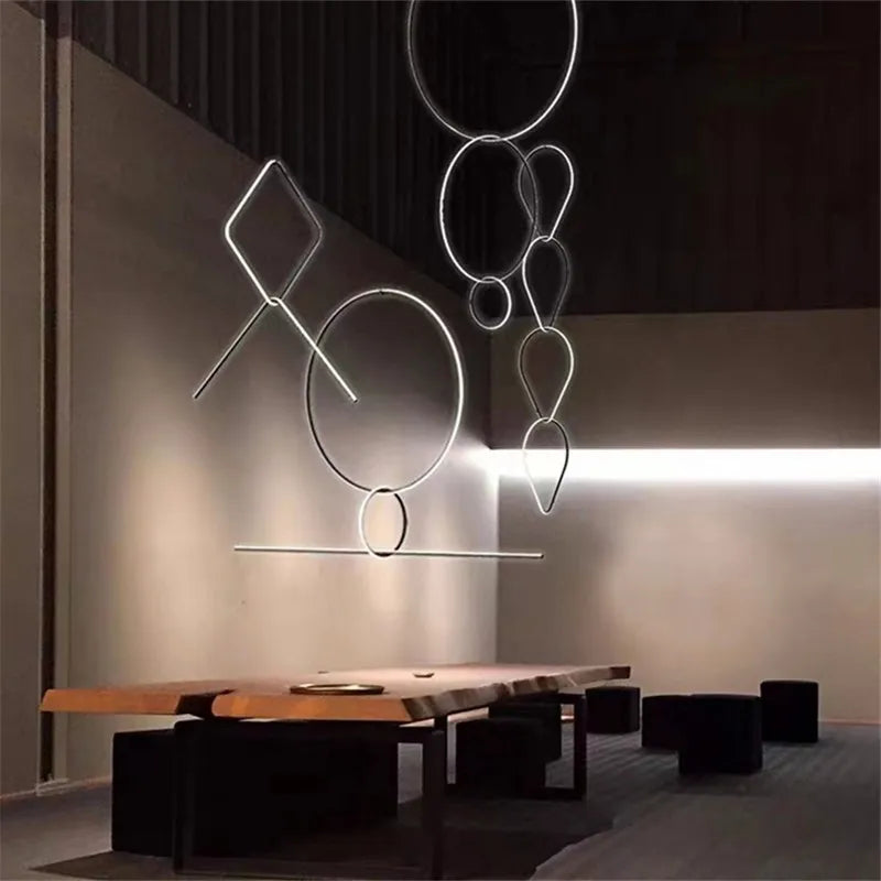 Minimalistic Pendant Light - Designer Ring Lamp for Office, Living Room, Bedroom