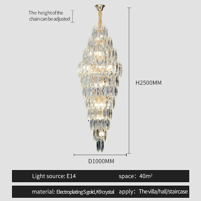 Crystal Chandelier for Luxe Modern European Villa Decor