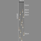 Crystal LED Staircase Chandelier: Luxury Long Stair Lighting Fixture
