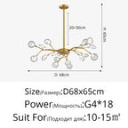 Branch Shape Firefly Ceiling Chandelier G4 Led Lighting Indoor Hanging Lamp