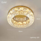Crystal Gold LED Ring Ceiling Light - Modern Luxury Home Lighting