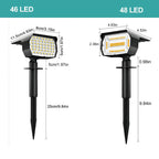 Solar LED Outdoor Spotlights 3 Modes Waterproof for Garden Walkway