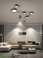 Black LED Chandeliers for Living Dining Bedroom Hall Kitchen: Modern, Simple Indoor Lighting