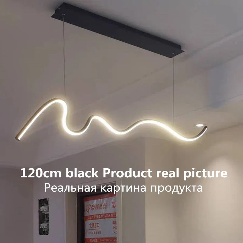 Modern Line Chandelier Pendant Light for Dining Kitchen Bar Décor