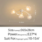 Lily Of The Valley Glass Chandelier Light: Modern Cream Wind Lamp for Living Room & Bedroom