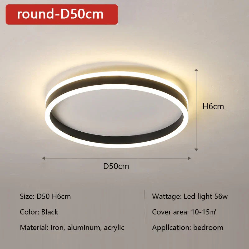 Modern Minimal LED Ceiling Light Acrylic Dimmable Round Lamp Fixtures