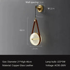 Copper Glass Wall Lamp: Nordic Light Luxury Leather Bedroom Decor