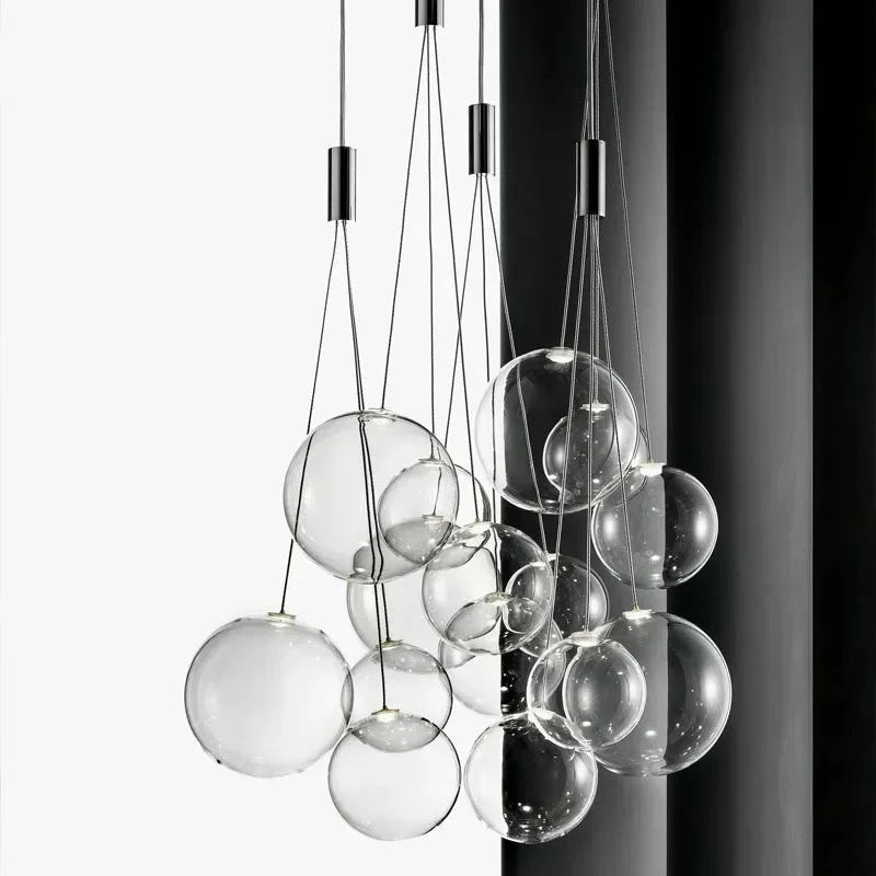 Modern Glass Ball LED Pendant Lamps for Kitchen Bedroom Living Room Lighting