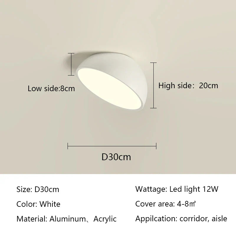 LED Semicircular Ceiling Light for Bedroom, Aisle, Balcony - Modern & Creative Lighting Fixtures