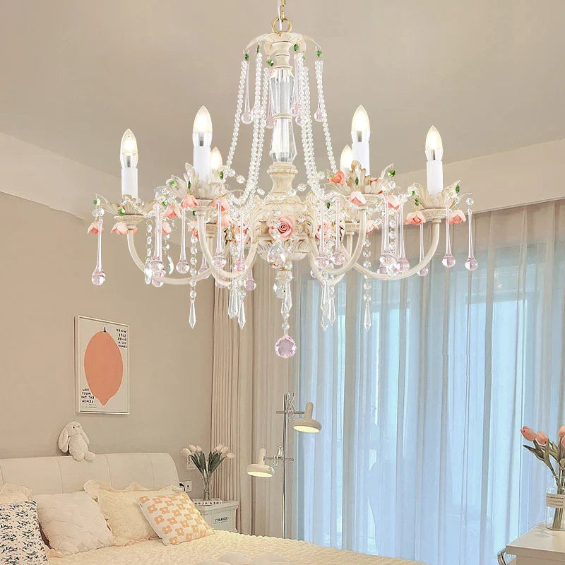 Crystal Chandelier: Elegant French Light Luxury Candle Design for Romantic Living and Dining Rooms