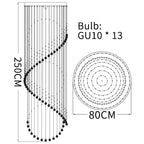 Crystal Chandelier: Modern LED Staircase Light for Living Room and Lobby