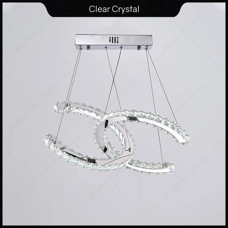 Modern LED Crystal Chandelier for Living Room, Restaurant - Creative Pendant Light