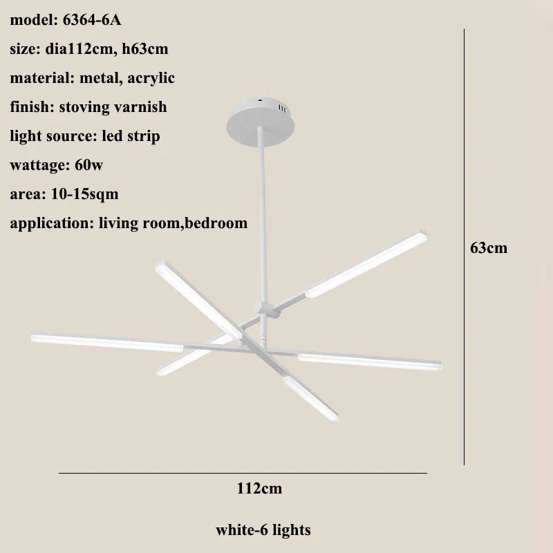 Nordic Rotatable LED Pendant Lights for Minimalist Living Dining Room Chandeliers