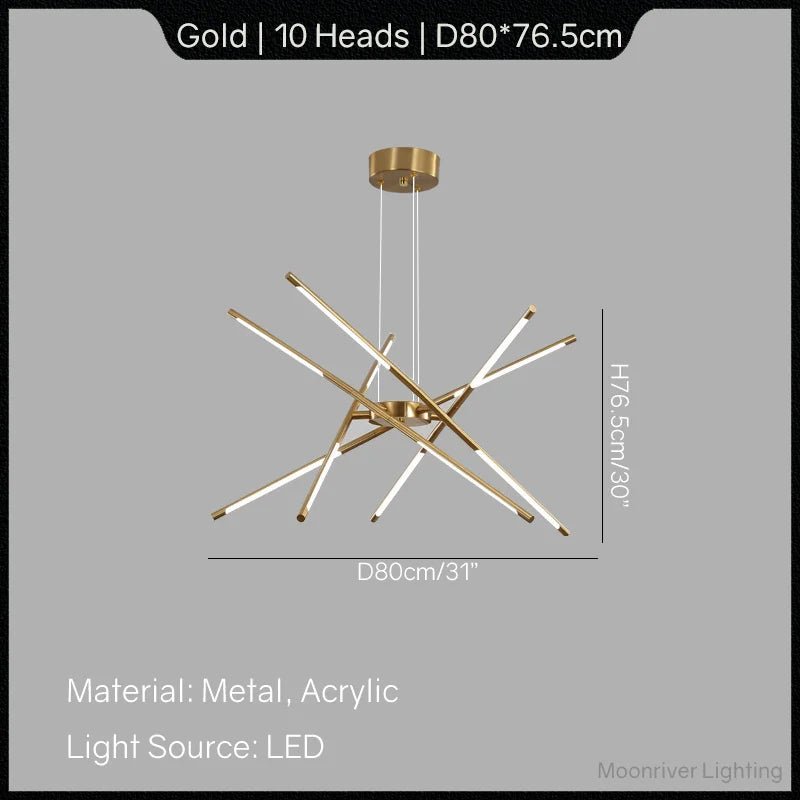 Modern Line Chandelier for Home Decor and Lighting