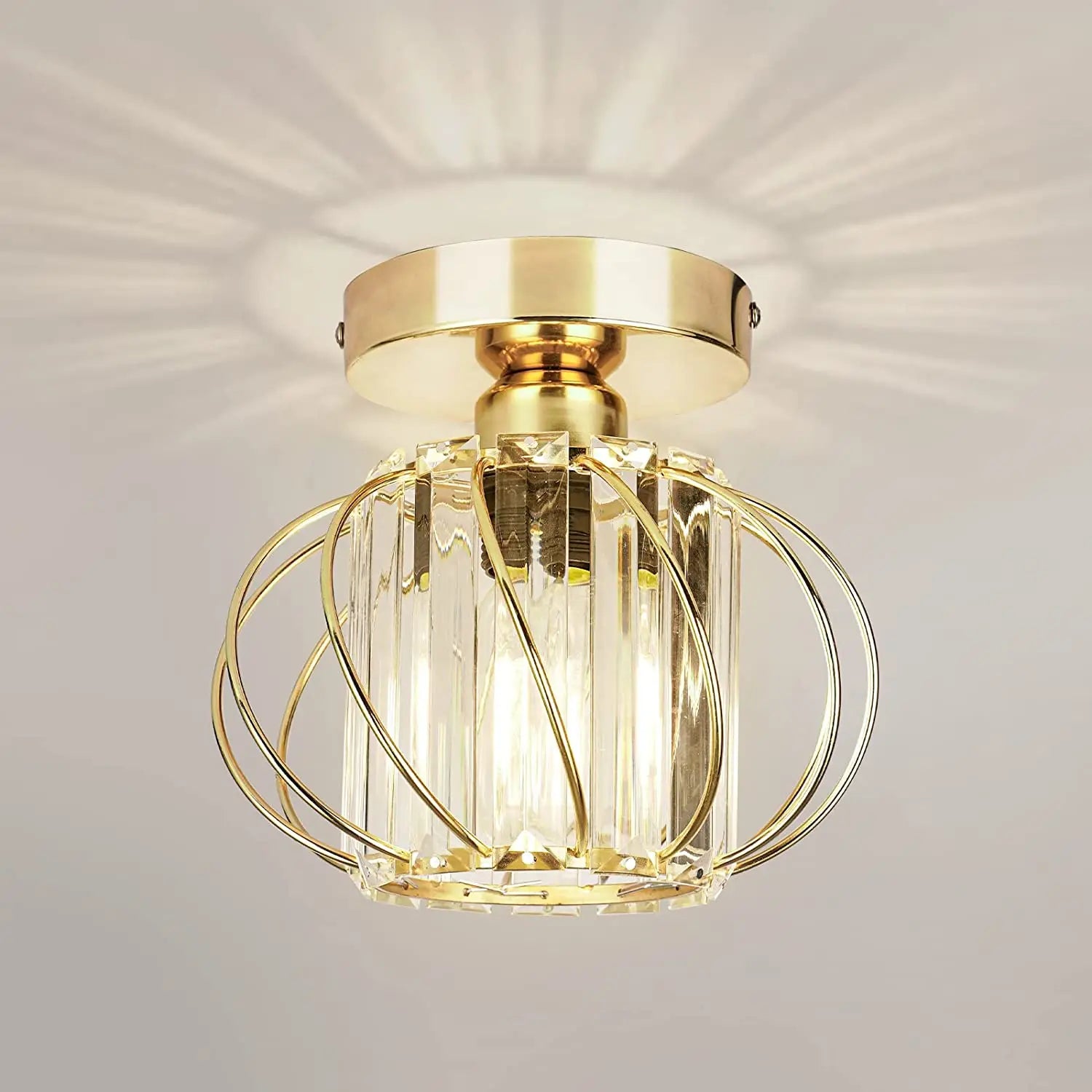 Modern Industrial LED Crystal Ceiling Light for Kitchen Hallway Dining Living Room