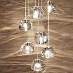 Nordic Revolving Crystal Chandelier for Living Room Dining Room Staircase